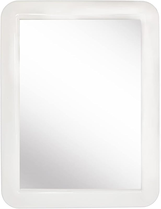 Espelho magnético de vidro PTY com moldura branca, 12,7 cm x 17,78 cm