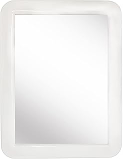 Magnetic Glass Mirror for School Locker, Fridge 5" x 7" White