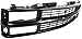 Evan-Fischer Grille Assembly Compatible with 1994-1999 Chevrolet K1500 Cross Bar Painted Black Shell and Insert with Composite Headlights with Sport Pkg