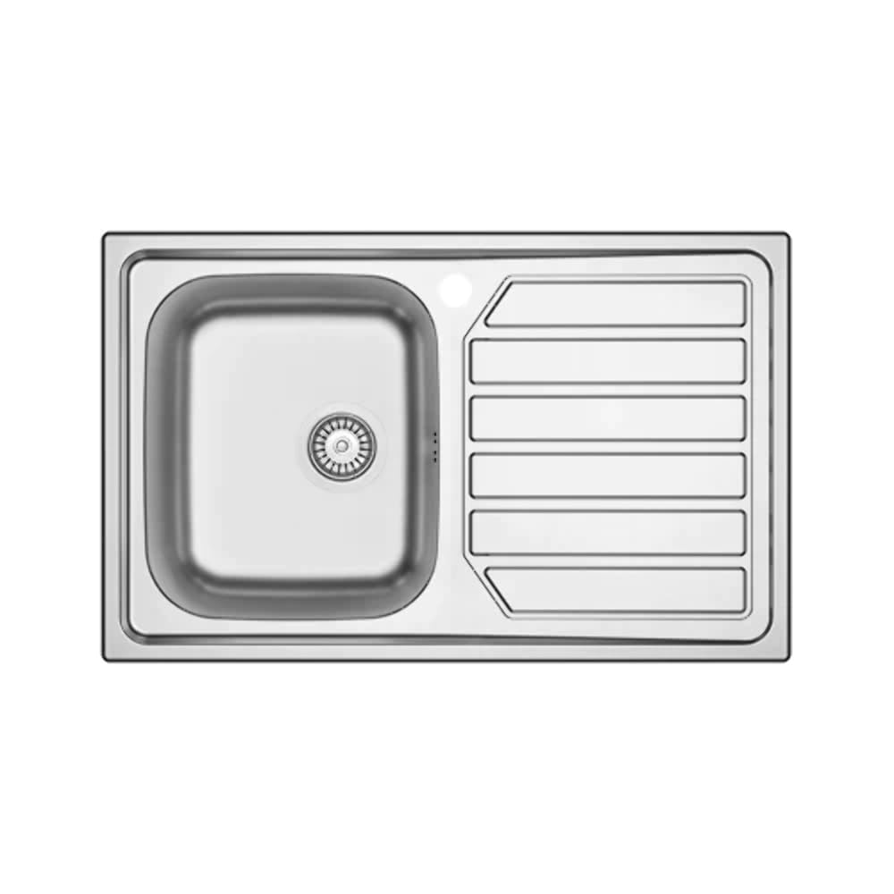 LAVELLO INCASSO IN ACCIAIO MOD. LS04 CM 80X50 cm. 80 gocciolatoio dx