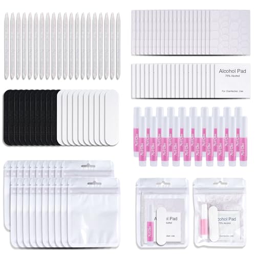 Kit d'outils à presser pour ongles blanc de 20 pièces avec fixation rapide et stable