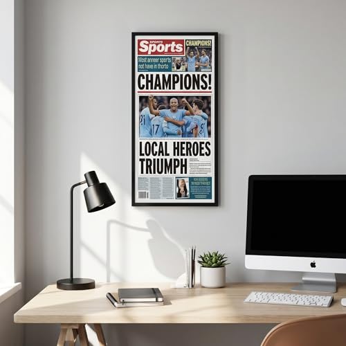 Image of Americanflat 11x22 Newspaper Frame with Polished Plexiglass - Display for Assorted Media Articles - Streamline Collection - Thin Border Picture Frame for Wall Display - Black