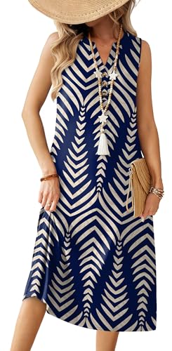 50% Off OFEEFAN Summer Midi Dress with Pockets - Image 3