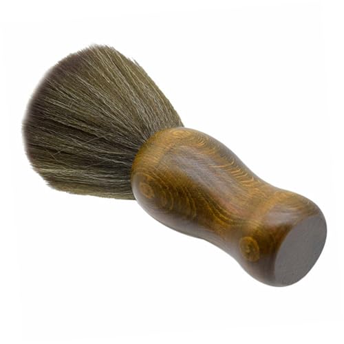 Beatifufu Hair Salon Brush Barber Duster Brush Round Wooden Handle for Barber Shop