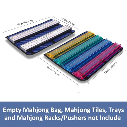 Bolsa suave azul para Mahjong americano con dos fundas miniatura 3