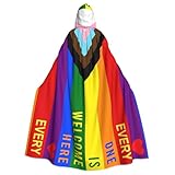 Gsjjme Progress Pride Flag Rainbow Gay Lesbian Transgender Bisexual Lgbtq Halloween Hooded Cloak Costumes Party Cape Cosplay Decorations For Women Men