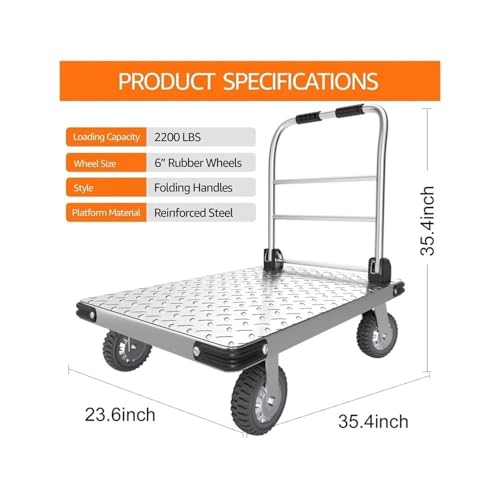 Carretilla plegable resistente con ruedas giratorias para carga miniatura 2