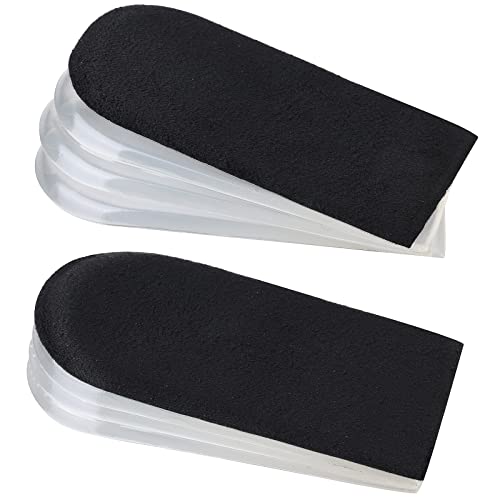 Booyckiy Height Increase Insoles, Adjustable Orthopedic Heel Lifts for Achilles Tendonitis, Shoe Lifts for Uneven Legs, Heel Pain,Heel Spurs and Sports Injurie, Heel Inserts for Women Men, Black, L