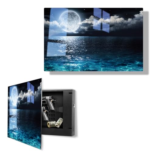 Image of Biometric Hidden Gun Safe fits 2 pistols,Quick Access Wall Gun Safe