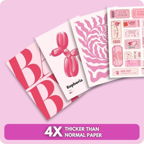 Image of auraposter Paper Pink Coquette Room Decor Aesthetic Set of 40 - Girly Wall Decor, Light Pink Posters for Room Aesthetic Pictures, Vintage Coquette Decor Downtown Collage Kit for Teen Girl Dorm (4x6)