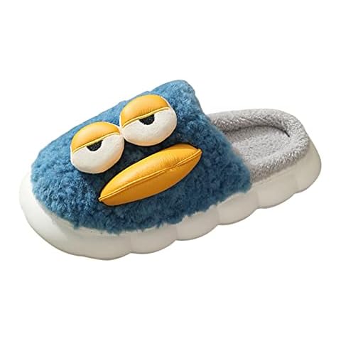 Men Slippers Autumn And Winter Fashion Comfortable Cartoon Lying Flat Duck Thick Bottom Warm Non Slip Thermal Slippers Women Cover