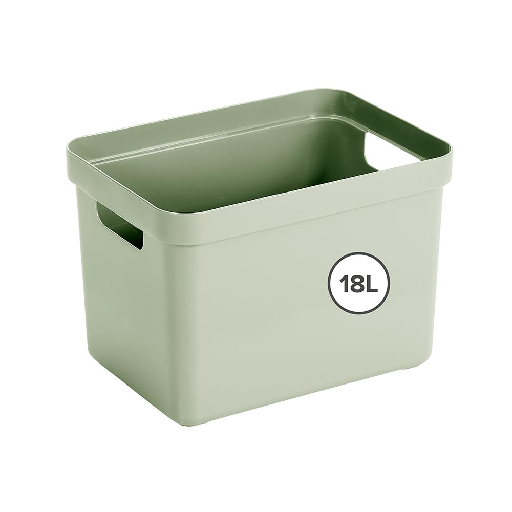 SUNWARE perfectly organised Sigma home storage box 18L green