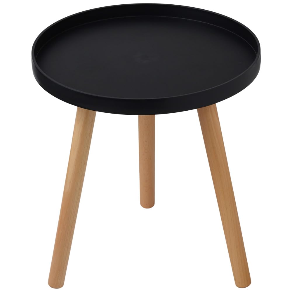 Amazon | seathestars サイドテーブル 丸 おしゃれ スリム 黒 ベッド