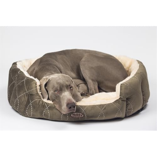 Nobby 70870 Komfortbett Oval für Hunde oder Katzen Ceno L x B x H: 66 x 57 x 22 cm, braun