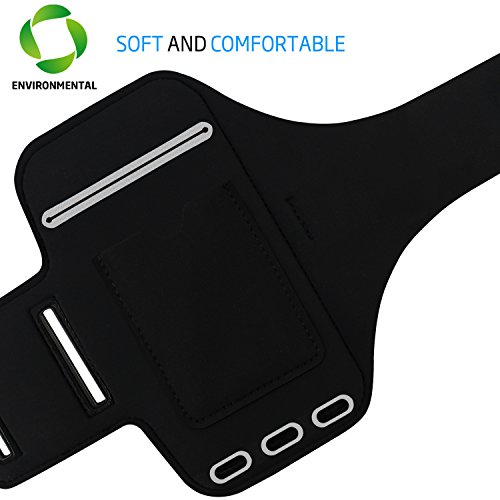 Sosons Iphone 8 Plus/Iphone 7 Plus Armband, Water Resistant Sports Gym Armband Case For Iphone 8/7/6S /6 Plus.fingerprint Touch Supported And Fits Smartphones With Slim Case,With Card Pockets-Black #TOP7