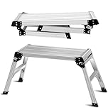 Step Up Platform Ladder Aluminium Robust and Sturdy 2 Step Folding Hop Up Fold Bench Stool Work Platform Foldable Design EN131 Certified TUFF MATE for tough jobs