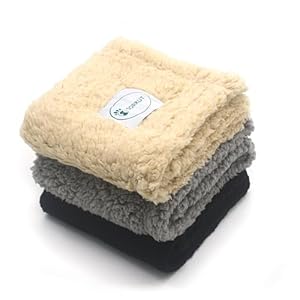 1 Pack 3 Dog Blanket Calming Blankets Fluffy Premium Fleece Puppy Soft Sherpa Pet Blanket for Dog Puppy Cat Beige/Black/Grey,Small (23″ x15’’)