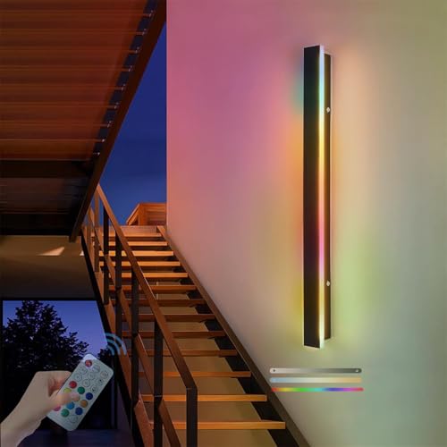 Éclairage mural noir pour terrasse et escalier créant une atmosphère unique