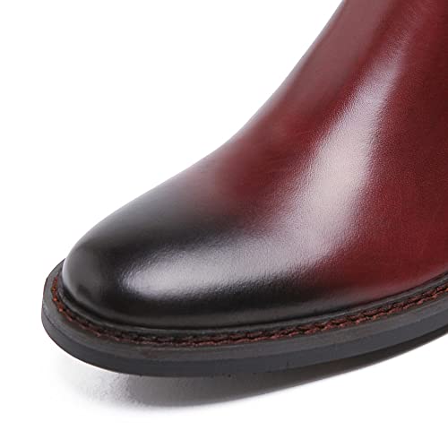 Santimon Leather Ankle Dress Monk Strap Mens Buckle Boots Red 9 M Us #TOP3