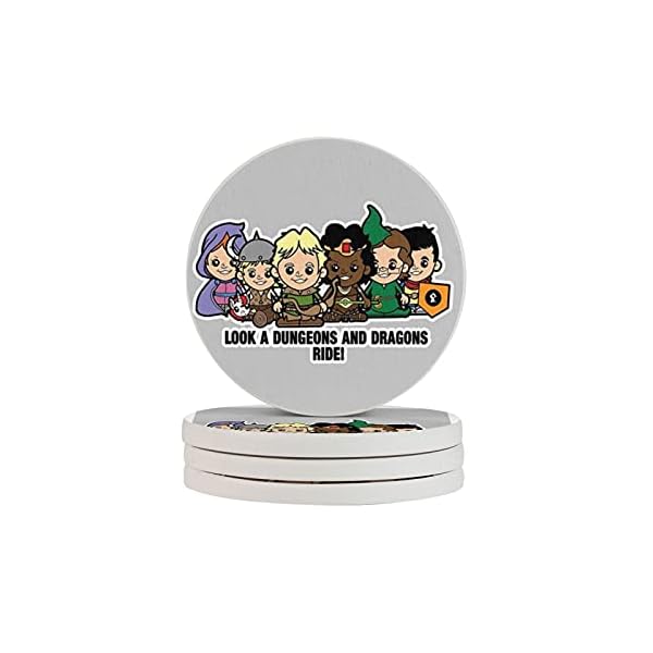 Lil Dungeons And Dragons Cup Mat Coaster for Wine Glass Tea Coaster with Suitable for Kinds of Cups 4 Pieces
