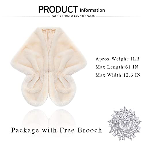 Wedding Faux Fur Shawl 20s Rabbit Wraps Bridal Fur Cover Up Party Cloak Coat Sweater Accessories for Women3