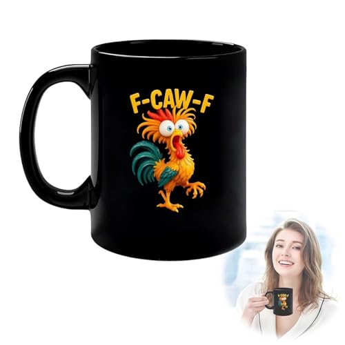 F Caw F Mug F-Caw-F Funny Chicken Mug 11oz F Caw F Ceramic Coffee Mug Crazy Rooster Chicken Humor Personalised Cups and Mugs F-Caw-F Mug for Men Women Office Worker Friends