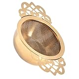Angoily Colador de Té de Metal Inoxidable Dorado Infusor de Hojas de Té Malla Fina Reutilizable Filtro para Teteras Uso Doméstico y Preparación de Infusiones