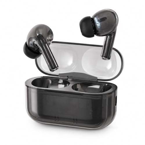 Image of BassPlus+ BT-160 True Wireless Earbuds, Bluetooth 5.3 TWS Earphones with HD Mic, Deep Bass Sound, 26H Playtime, Touch Control, Type-C Charging & Silicone Case with Hook (Black)