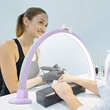 BAIODNB Half Moon LED Light for Nail Tech, 3 Color Modes Arch Light for Nail Desk, 48W Lash Light Tattoos Lamp for Nail, Tattoos, Eyebrows, Beauty (Purple)