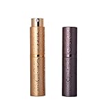 Enslz 8ml Portable Travel Parfum Bottles With Atomizer Aluminium Mini Perfumes Sprayer Bottle 2PCS (Gold and brown)