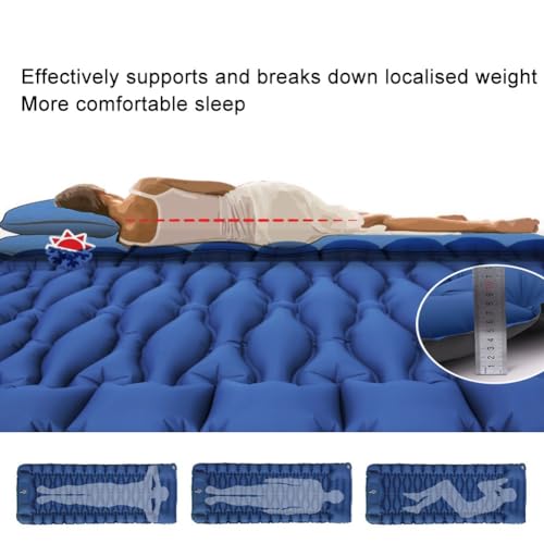 SHHUAOIL Sleeping Mat,camping Mattress Self-inflating,9 Cm Thick Camping Mat with Built-in Foot Pump, Pillow Inflatable Sleeping Mat for Backpacking, Camping and Hiking.(Army green)