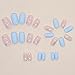 BAOYAALIN Medium Press on Nails Square Matte Light Blue Fake Nails with Waves Lines Design Artificial Acrylic False Press ons Full Cover Stick on Nail for Women Girls Daily Wear Wedding 24Pcs