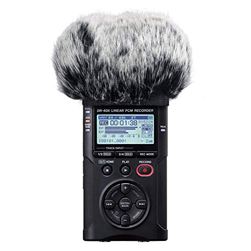 SUNMON Mikrofon-Windschutz für Tascam DR-40X DR40X Mikrofon-Recorder, pelzige Tascam-Windschutzscheibenabdeckung
