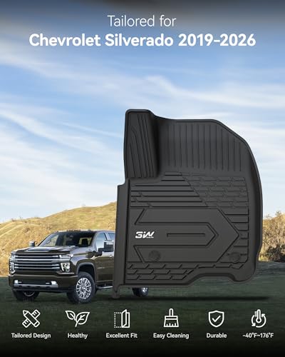 Image of 3W Floor Mats Fit for 2019-2026 Chevy Silverado /GMC Sierra 1500