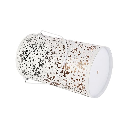 Gatuida Solar Iron Lantern with Hollow Snowflake Design Outdoor Garden
