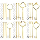 Plmmwd 6 Sets 3 Tier Cake Stand Hardware Kit - Tiered Tray Hardware Fittings Hardware Fittings Stacking Wedding for Cake Stand Wedding Party Gold