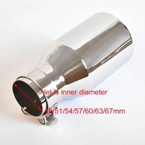 Cola de escape universal de acero inoxidable 304 con brida rizada para coche 5