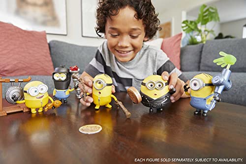 Minions: Rise Of Gru Bob Button Activated Action Figure Approx 4-In With Gong & Teddy Bear Accessories, Gift For Kids Ages 4 Years & Older #TOP1