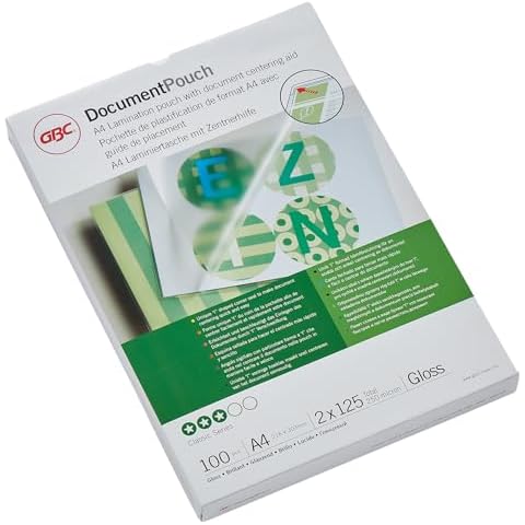 GBC A4 Laminating Pouches with Gloss Finish Cover