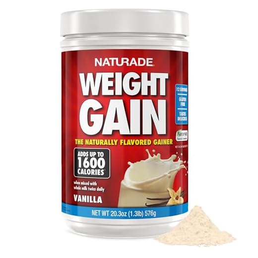 Naturade Weight Gain Nutrition Drink Mix for Healthy Weight Support, Balanced Calories with Protein, Vitamins & Minerals, Vanilla - 20.3 oz
