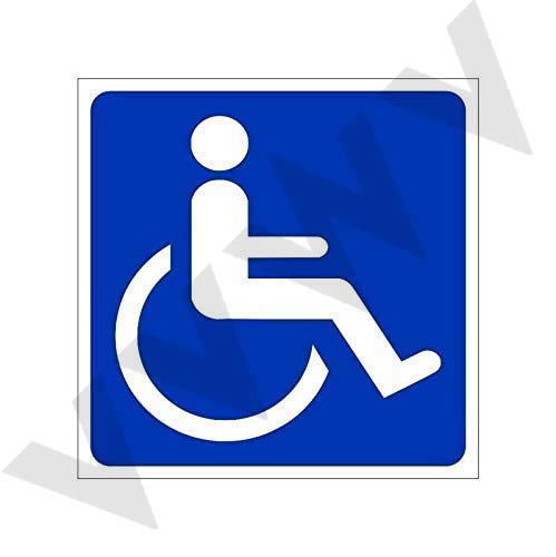 Handicap Car Sign Stickers for Side Window Multi-Colored L X H 14.50 X 14.50 cm