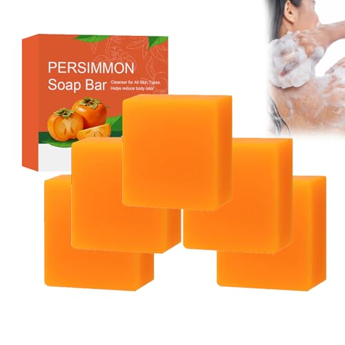 Savon au kaki contre les odeurs corporelles | Lot de 5 pains de douche déodorants