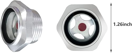 Miniatura 8 de Compresor de aire Vista de vidrio de 12 pulgada NPT rosca macho aleación de aluminio hexagonal aceite vista vidrio ventana aceite líquido medidor de