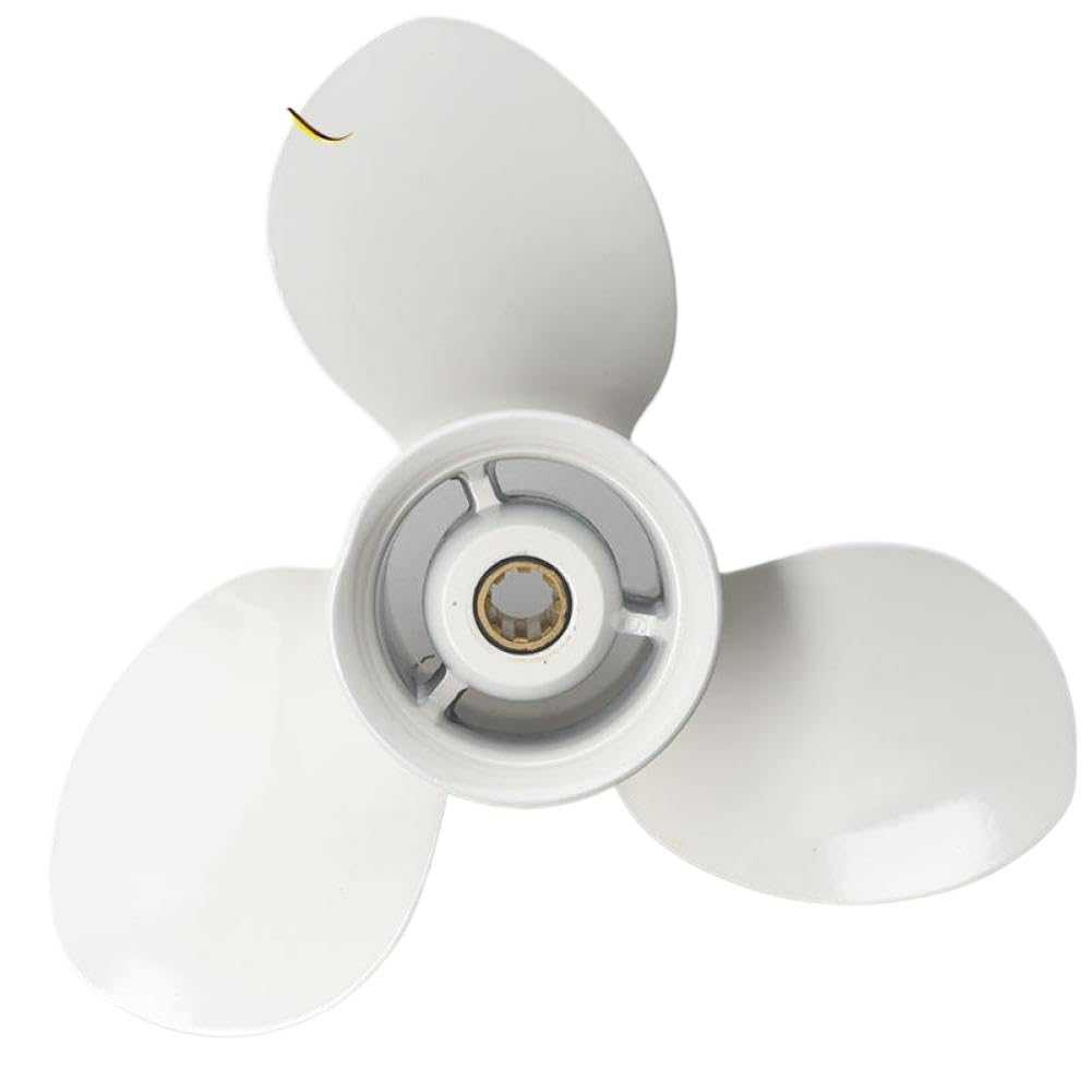 Hélice 63V-45945 9 1/4x9 compatible con motor fueraborda 9.9 F9.9 15HP F15C F15 F20 aluminio 8 dientes estriado derecha