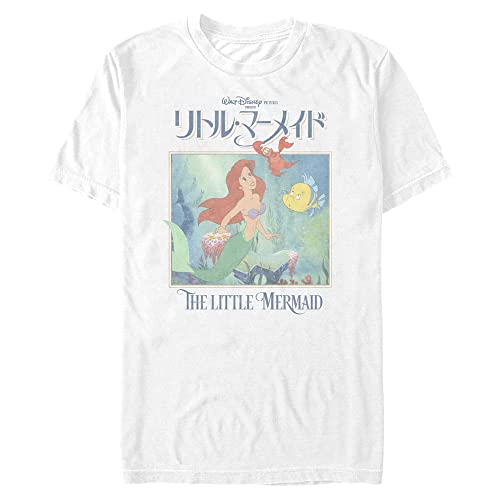 Disney Men's Japanese Little Mermaid T-Shirt, White, 4XL