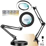 Lupa de 10 aumentos con luz y soporte para trabajos cercanos