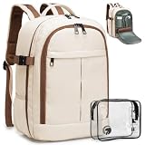 COSCOOA Mochila de viagem pequena 20 L, bolsa de itens pessoais United Airlines 43 x 25 cm, Ryanair 40 x 20 x 25 cm, bolsa de bagagem de mão, Bege