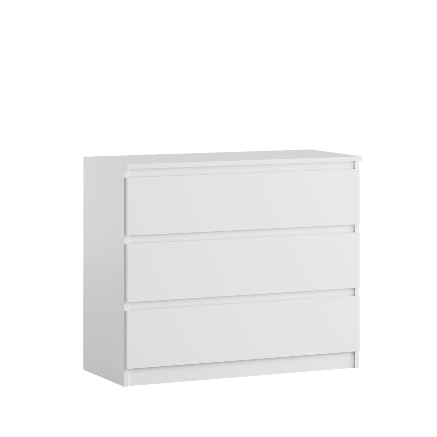 Cassettiera a 3 cassetti | Bianco 90 cm Ideale per camera da letto, soggiorno, camera dei bambini e ufficio | Cassettiera spaziosa | Design moderno | 90 x 75 x 40 cm
