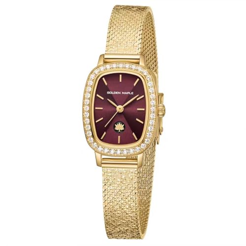 Image of GOLDEN MAPLE Watches for Women, Dainty Gold Watch with Small Stainless Steel Case, Quartz Movement and Water Resistant, Adjustable Mesh Band