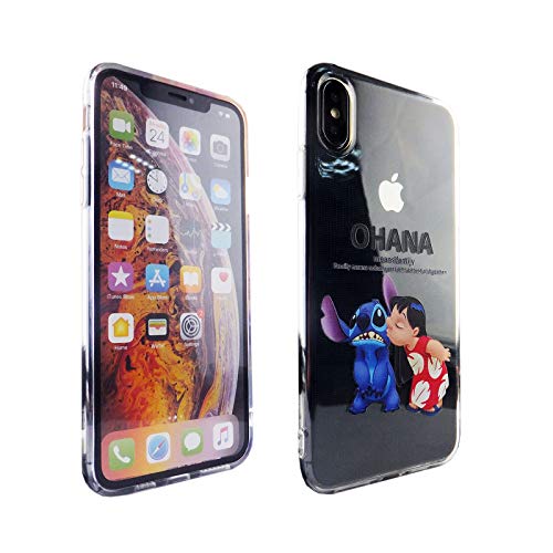 Ohana iPhone Xs Max Case, DURARMOR FlexArmor Rubber Flexible Bumper Shockproof Ultra Slim TPU Case Drop Protection Cover for iPhone Xs Max,Lilo & Stitch Ohana
